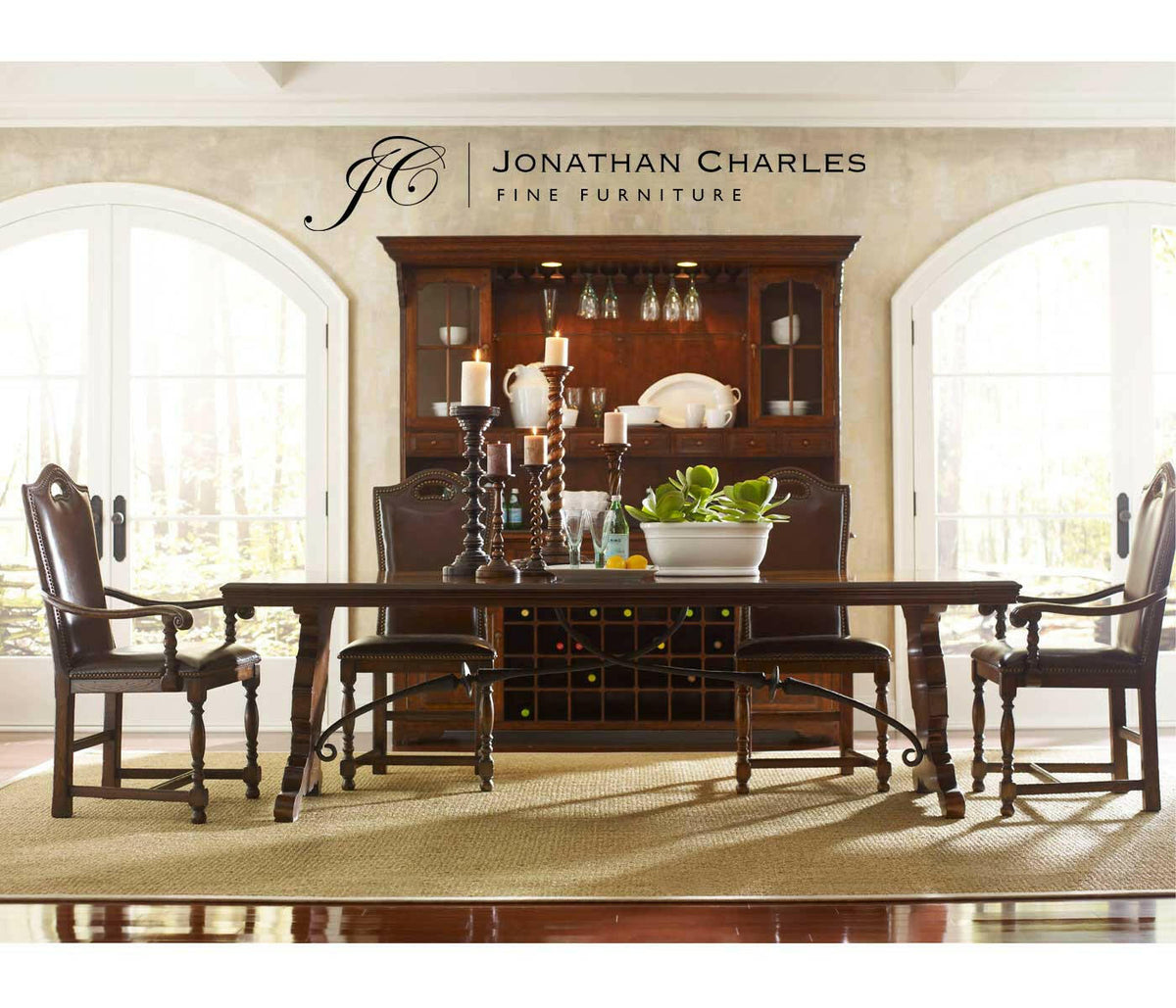 Jonathan Charles Dining Chair Forest in Tudor Oak.