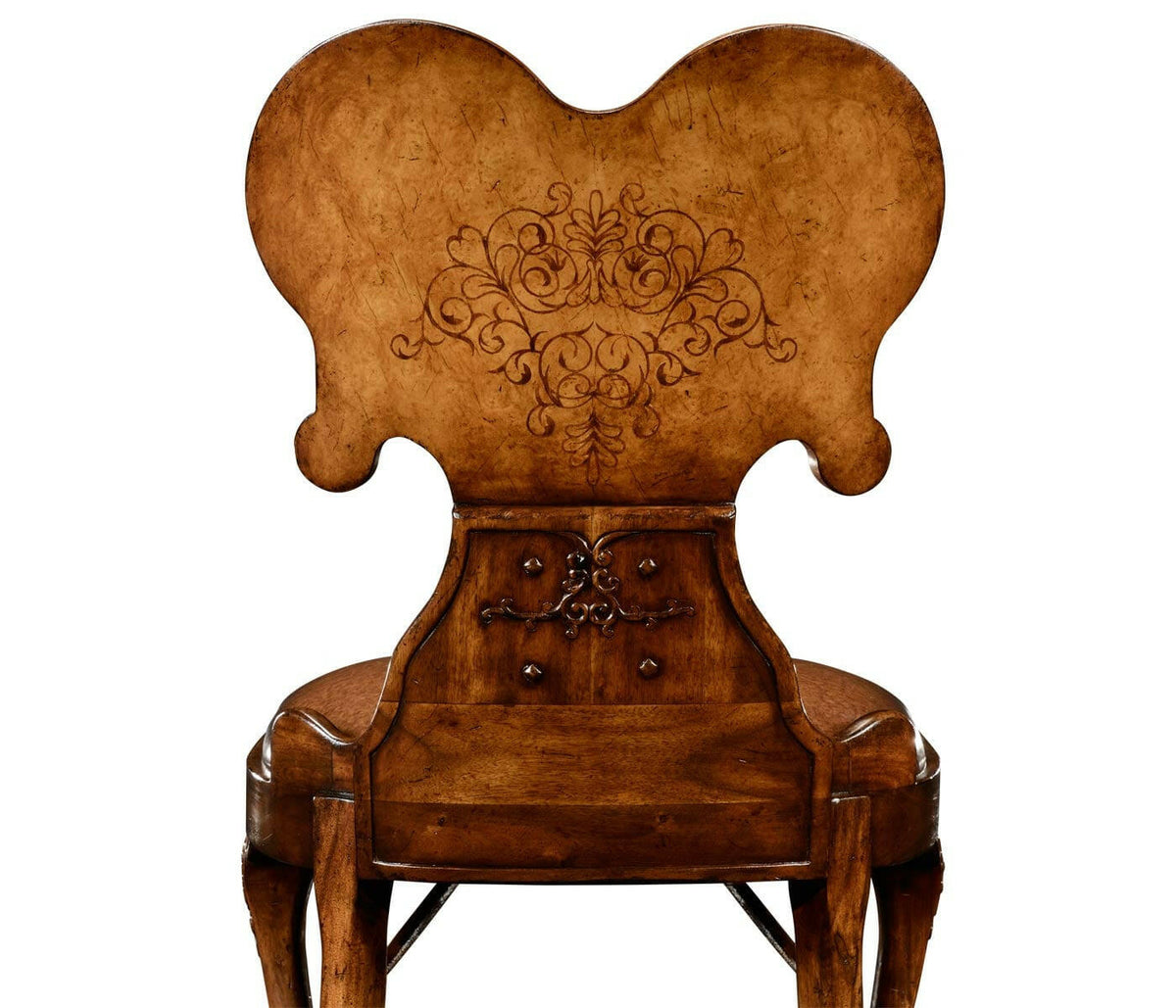 Jonathan Charles Dining Chair George I - Brown Leather.