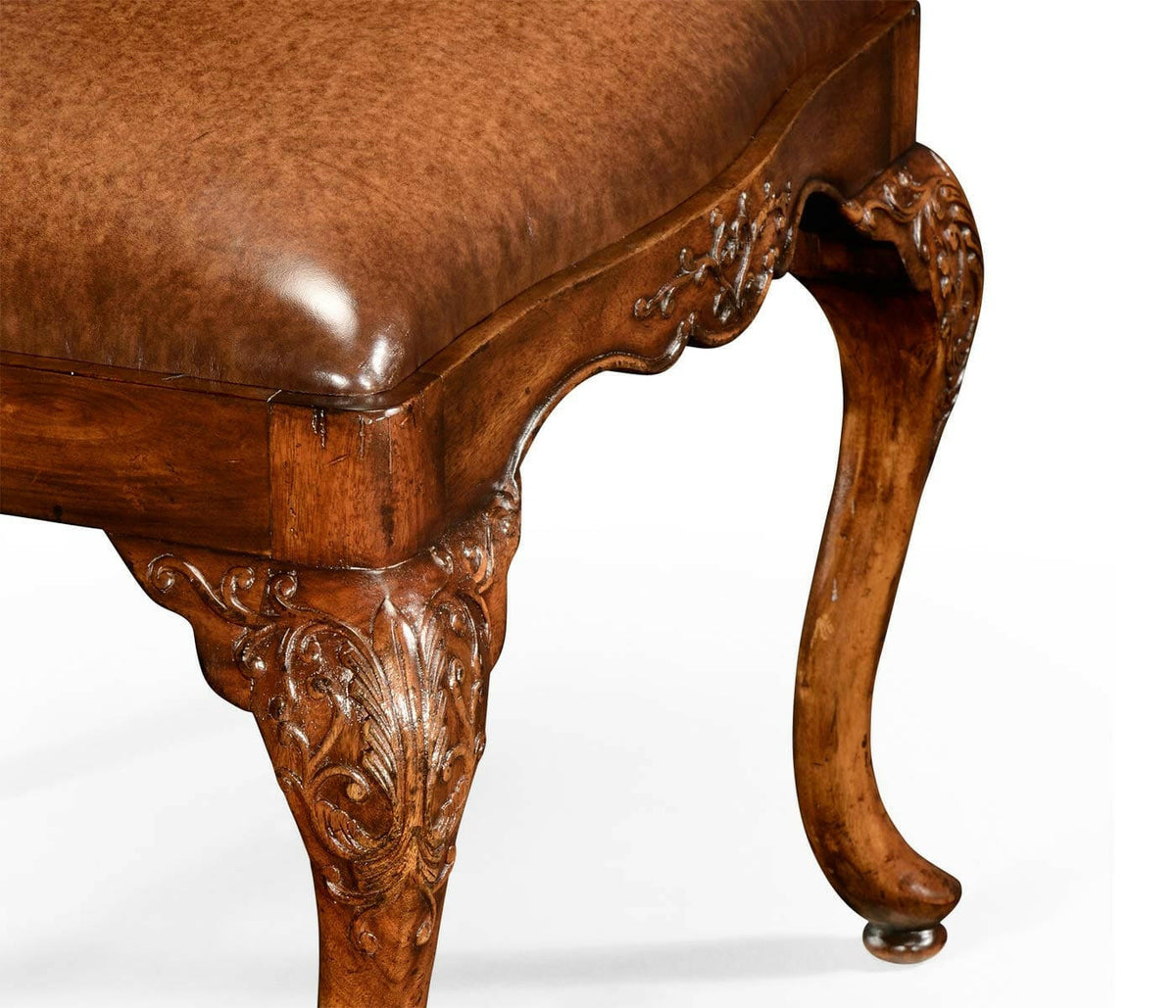 Jonathan Charles Dining Chair George I - Brown Leather.