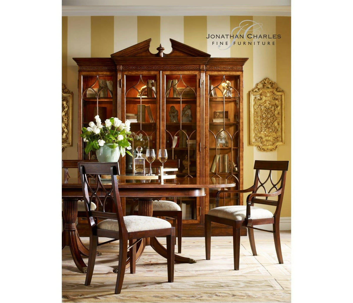 Jonathan Charles Dining Chair Georgian in Antique Mahogany - Mazo.