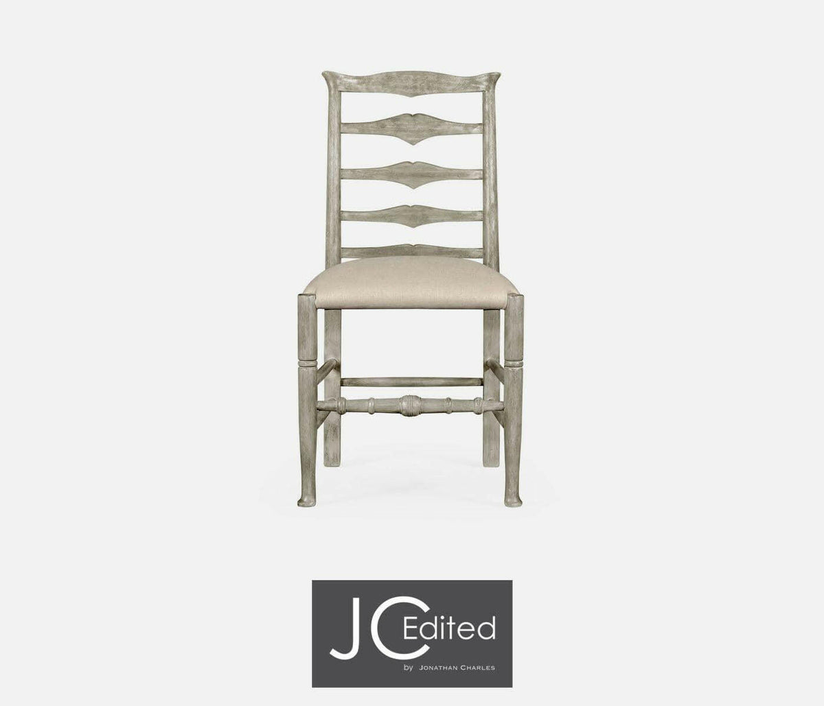 Jonathan Charles Dining Chair Rustic Ladder Back in Mazo - Rustic Grey.