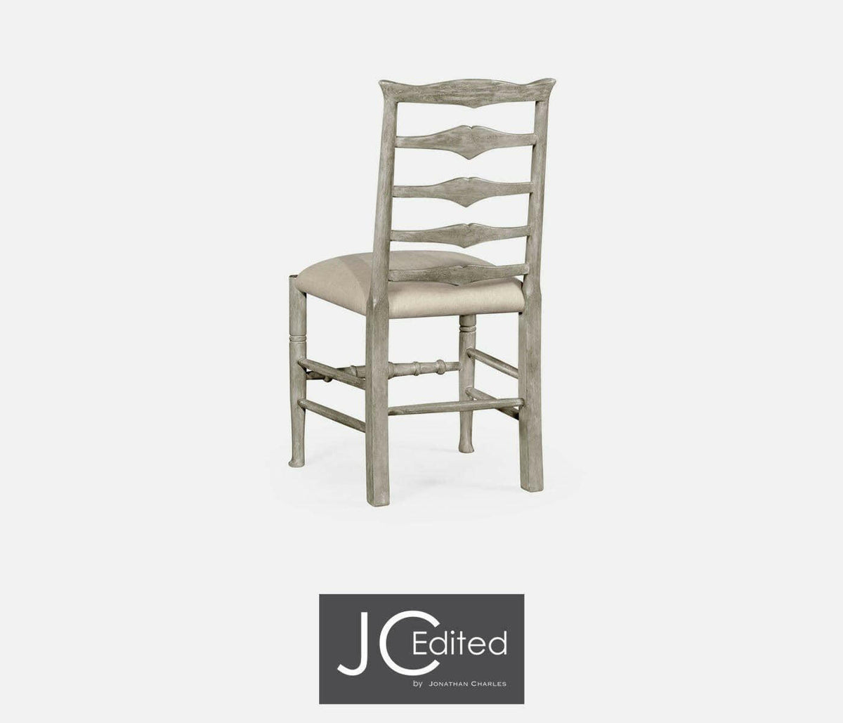 Jonathan Charles Dining Chair Rustic Ladder Back in Mazo - Rustic Grey.