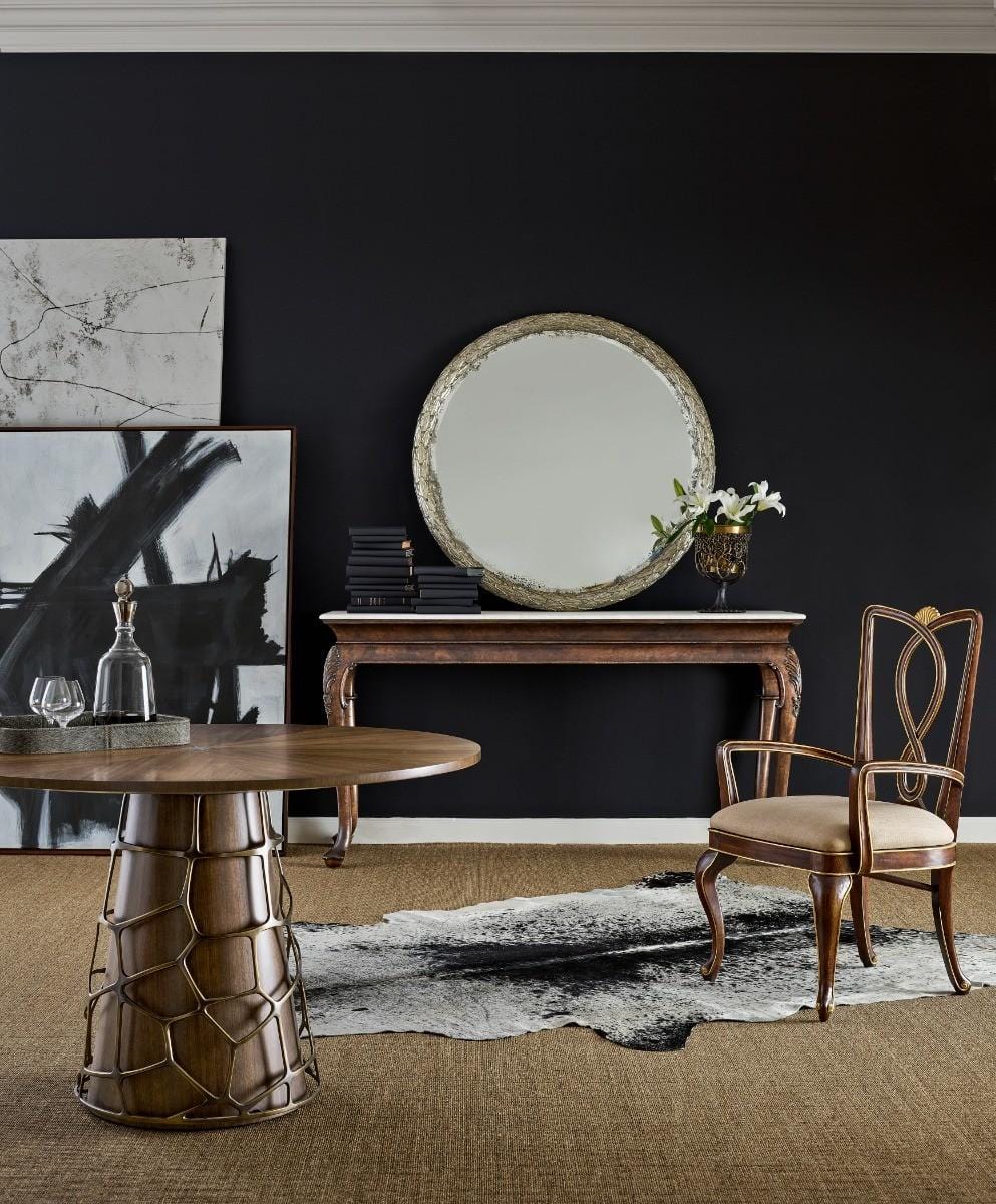 Jonathan Charles Dining Chair with Arm Biedermeier in Mahogany - Shambala.