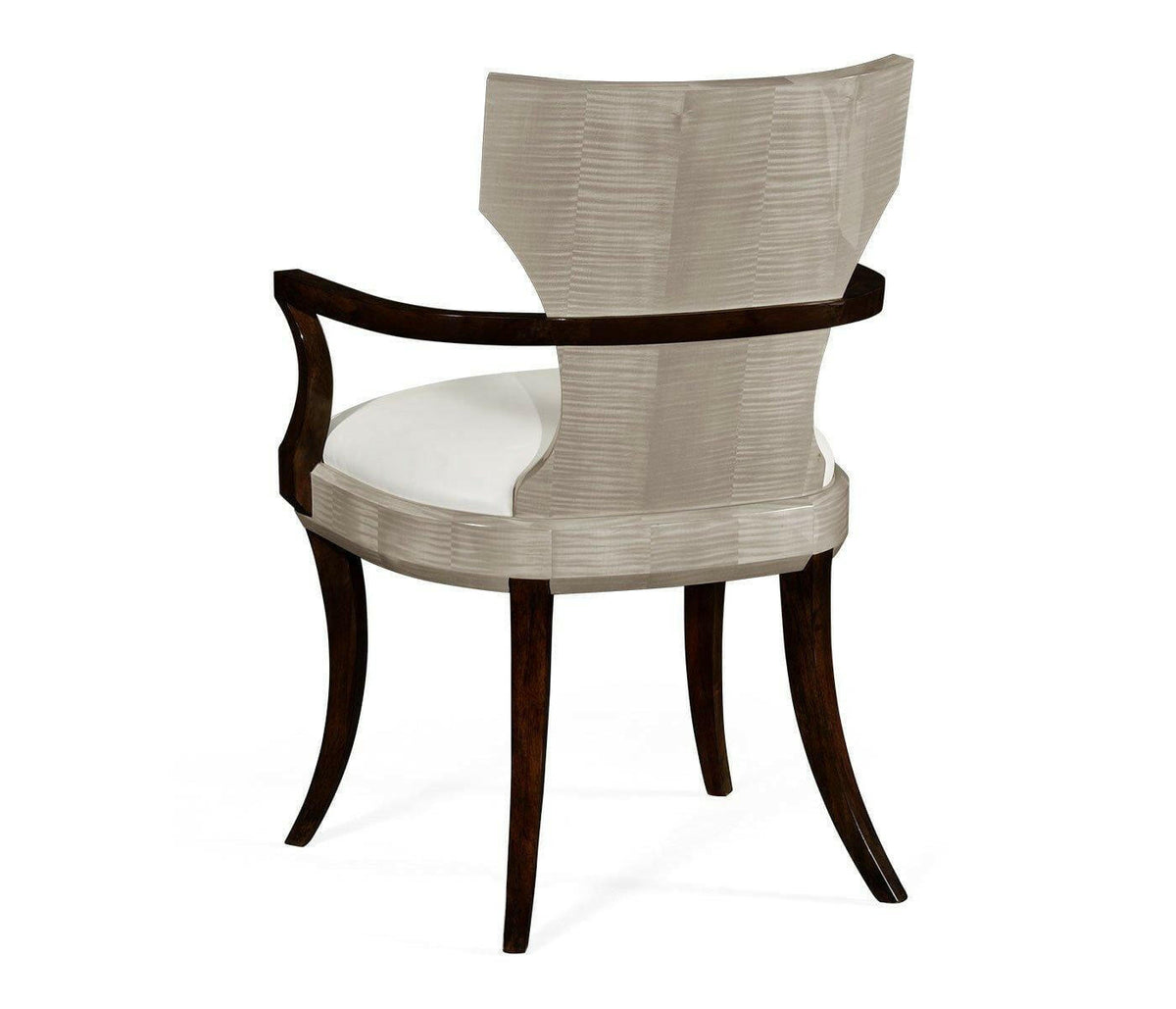 Jonathan Charles Dining Chair with Arms Klismos in Champagne - Cream Leather.