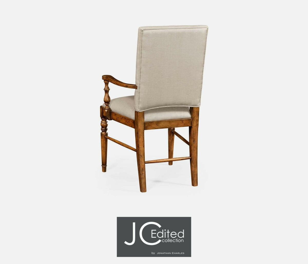 Jonathan Charles Dining Chair with Arms Rustic in Mazo - Country Walnut.