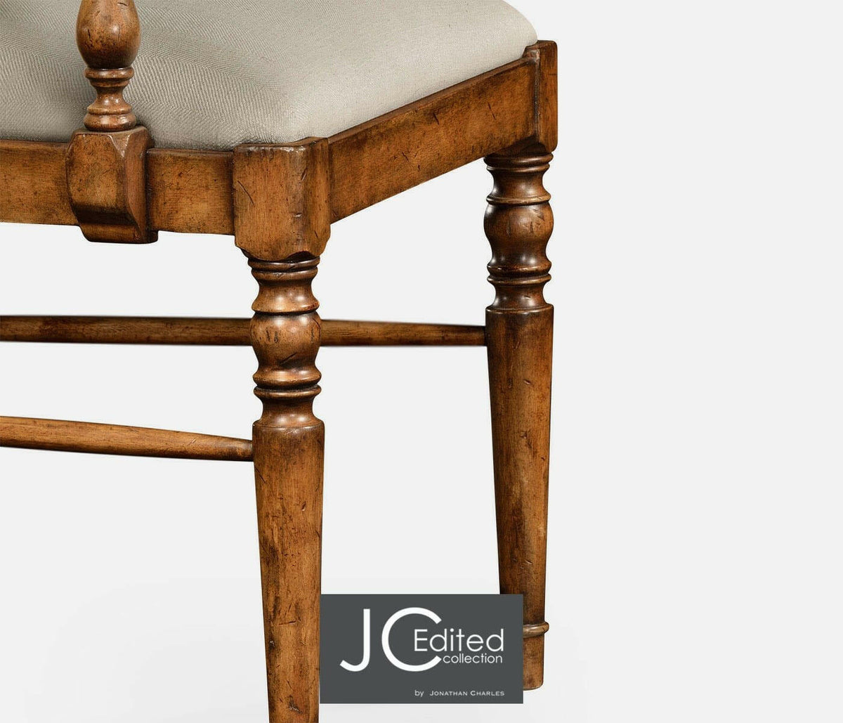 Jonathan Charles Dining Chair with Arms Rustic in Mazo - Country Walnut.