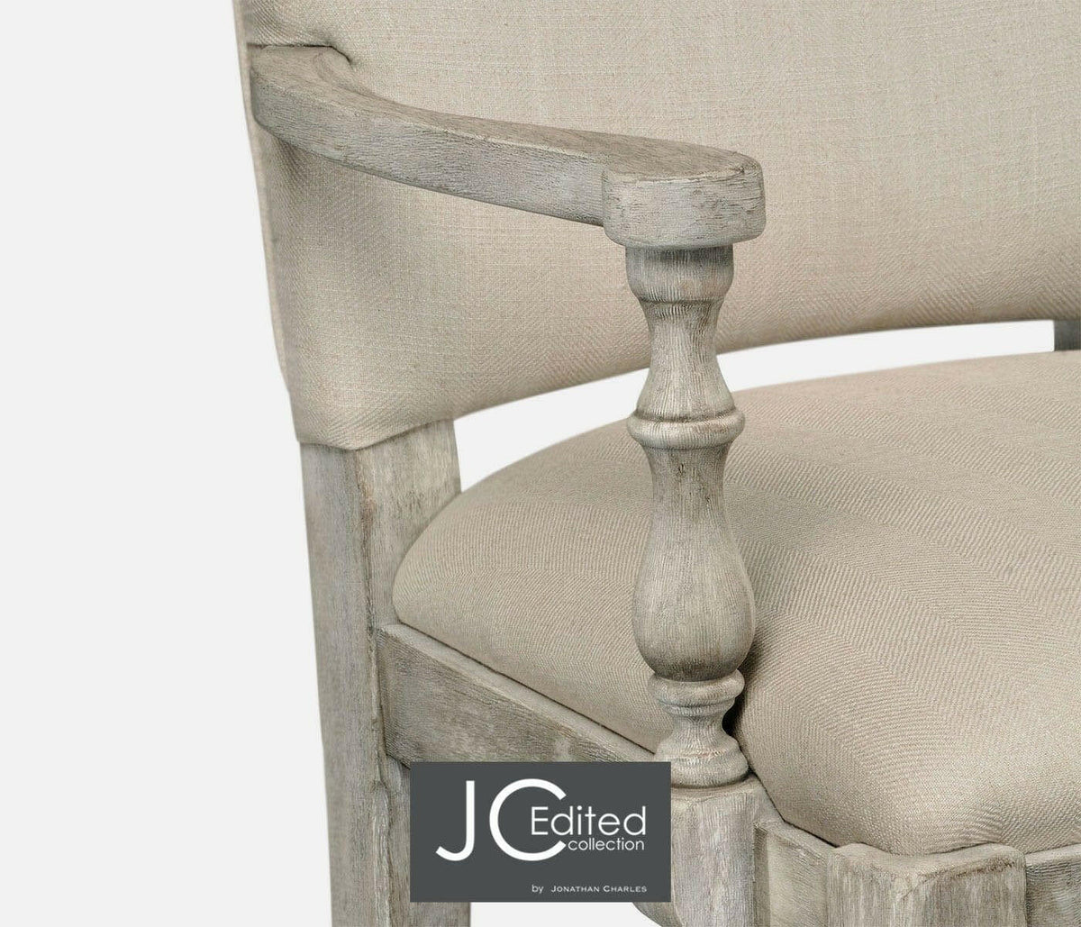 Jonathan Charles Dining Chair with Arms Rustic in Mazo - Rustic Grey.
