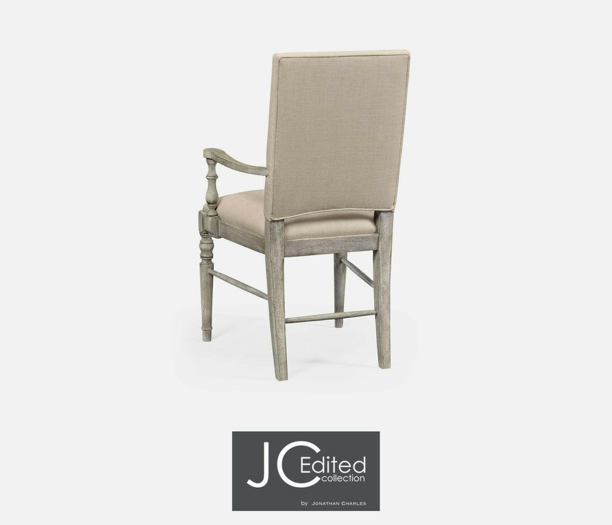 Jonathan Charles Dining Chair with Arms Rustic in Mazo - Rustic Grey.