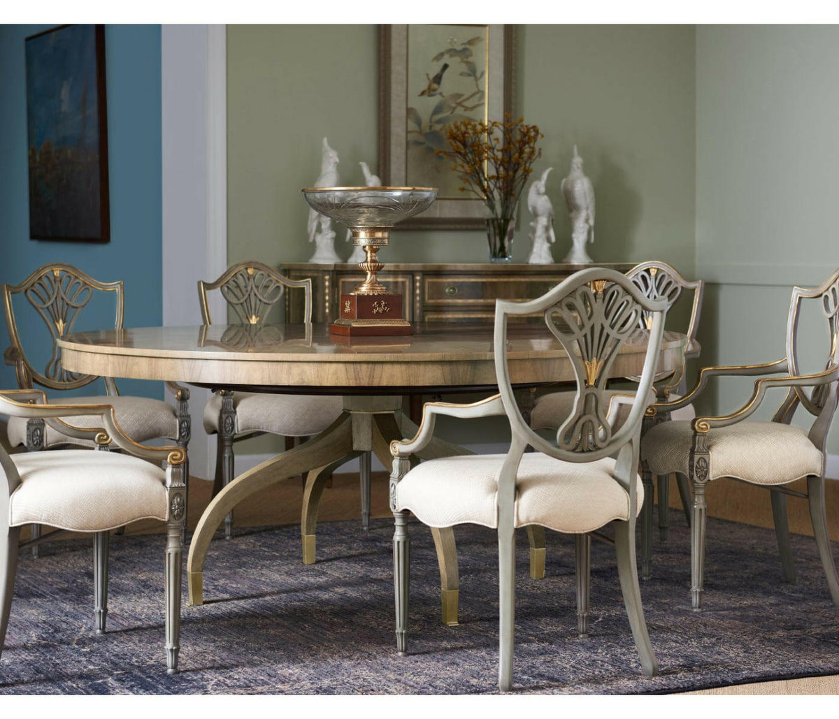 Jonathan Charles Dining Chair with Arms Sheraton in Mahogany - Mazo.