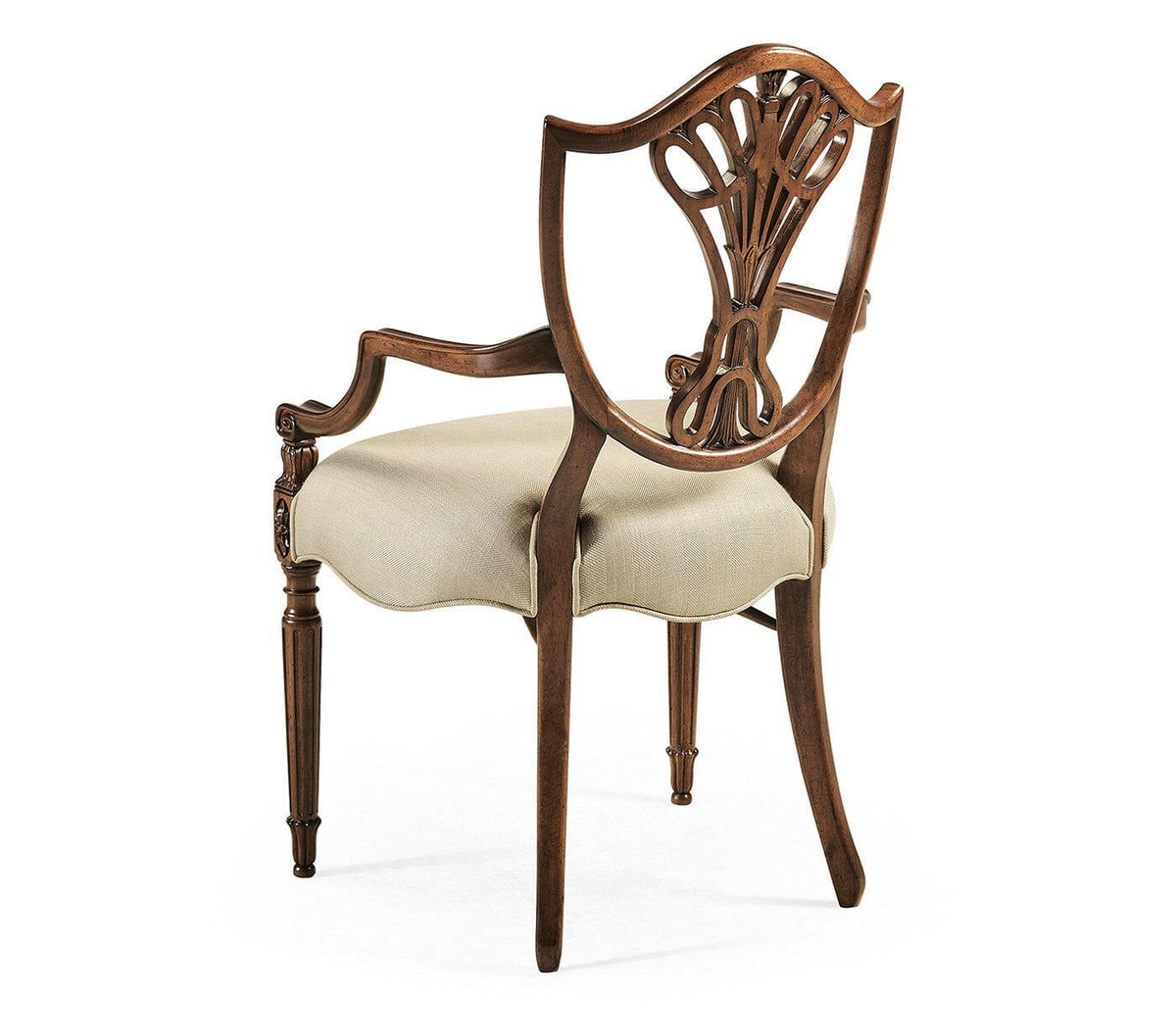 Jonathan Charles Dining Chair with Arms Sheraton in Mahogany - Mazo.