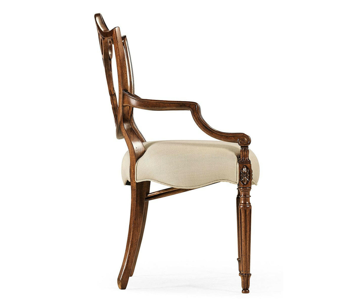 Jonathan Charles Dining Chair with Arms Sheraton in Mahogany - Mazo.