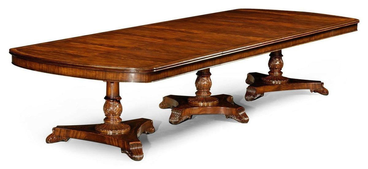 Jonathan Charles Dining Table Georgian Triple Pedestal Without Gilding.