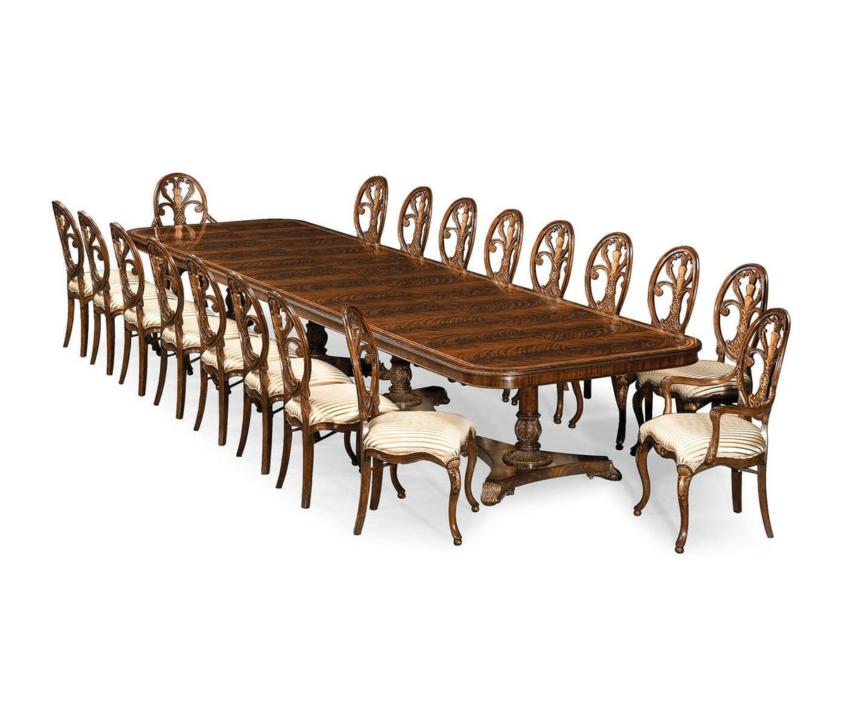 Jonathan Charles Dining Table Georgian Triple Pedestal Without Gilding.