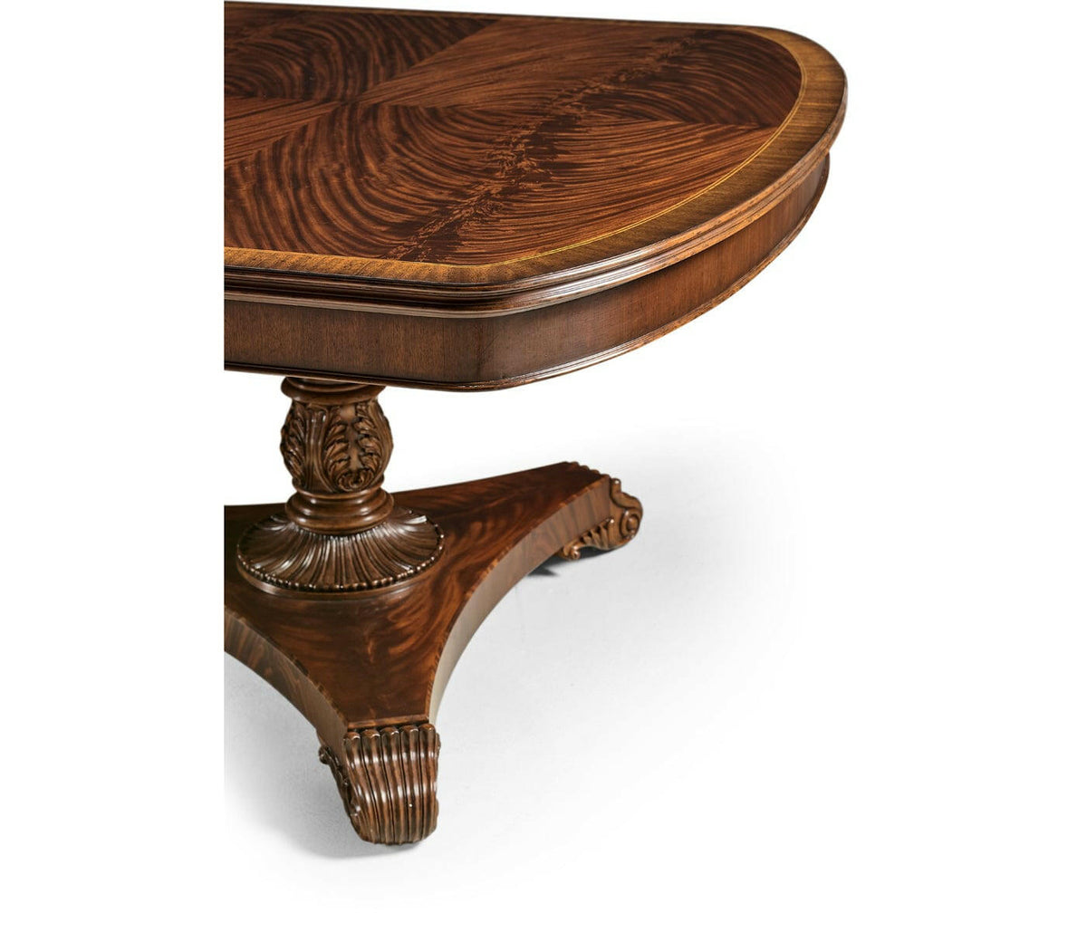 Jonathan Charles Dining Table Georgian Triple Pedestal Without Gilding.