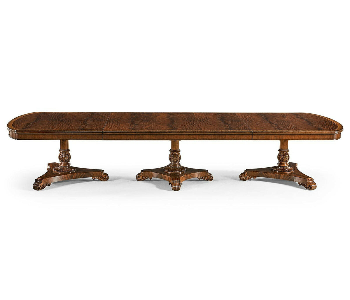 Jonathan Charles Dining Table Georgian Triple Pedestal Without Gilding.