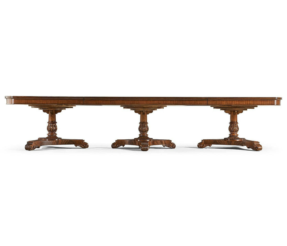 Jonathan Charles Dining Table Georgian Triple Pedestal Without Gilding.