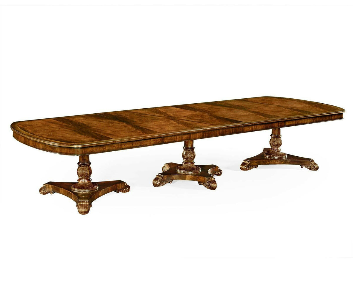 Jonathan Charles Dining Table Regency Triple Pedestal - No Gilding.