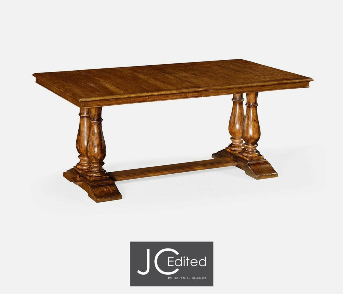 Jonathan Charles Extending Refectory Dining Table Rustic - Country Walnut.