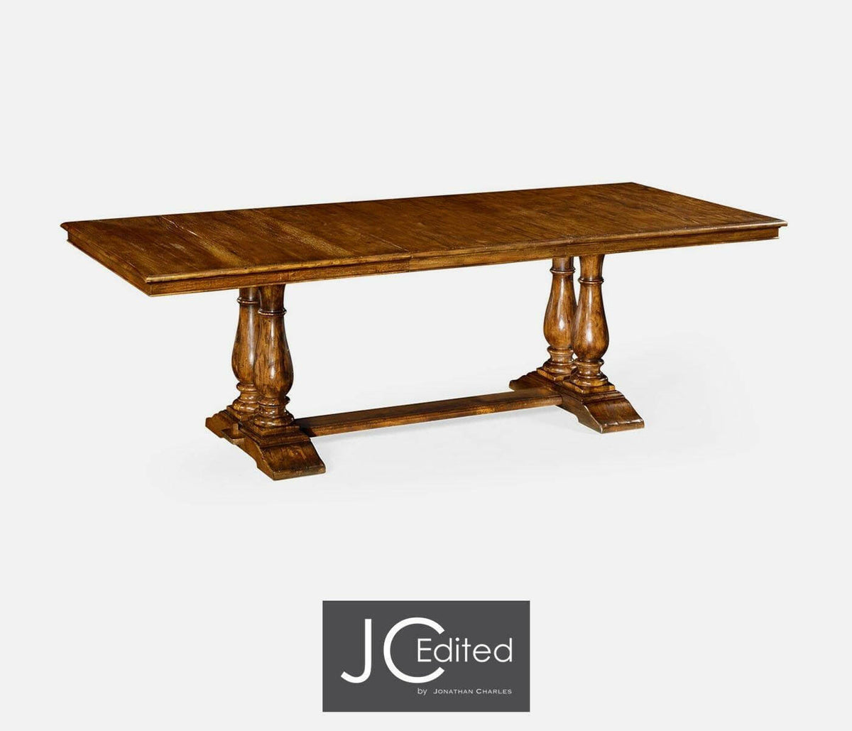 Jonathan Charles Extending Refectory Dining Table Rustic - Country Walnut.