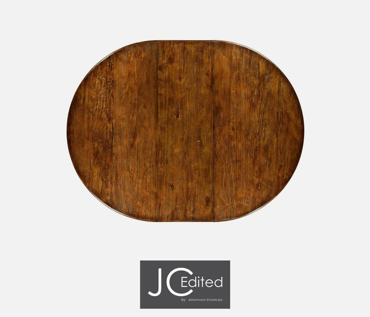 Jonathan Charles Extending Round Dining Table Rustic in Country Walnut.