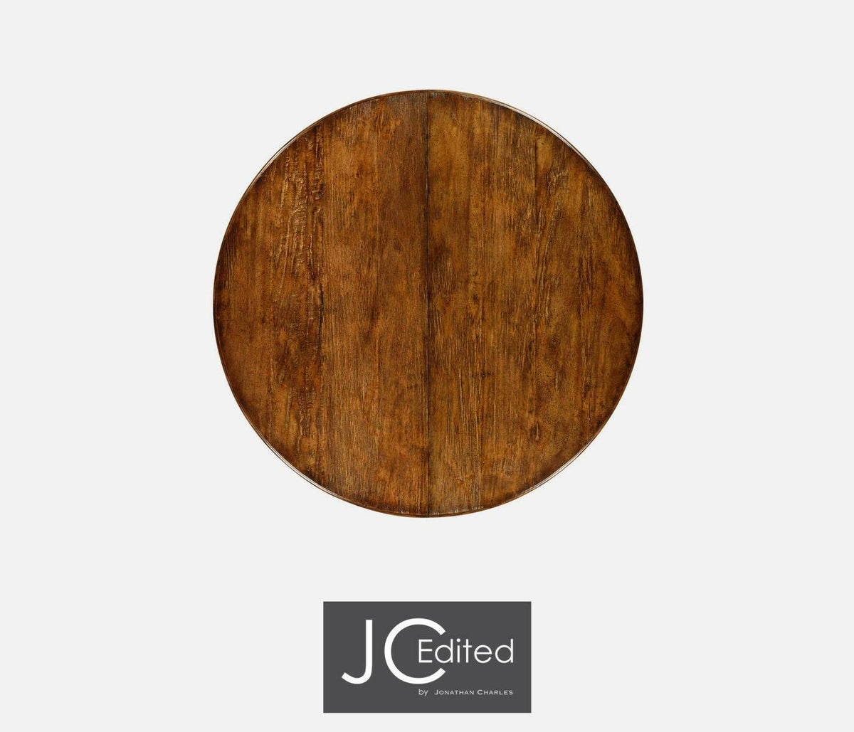 Jonathan Charles Extending Round Dining Table Rustic in Country Walnut.