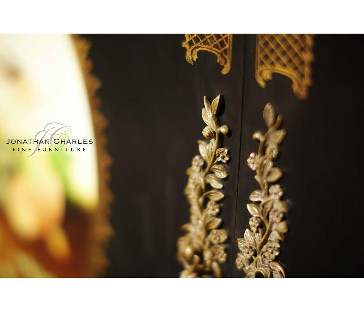 Jonathan Charles Formal Black & Gold Drinks Cabinet.