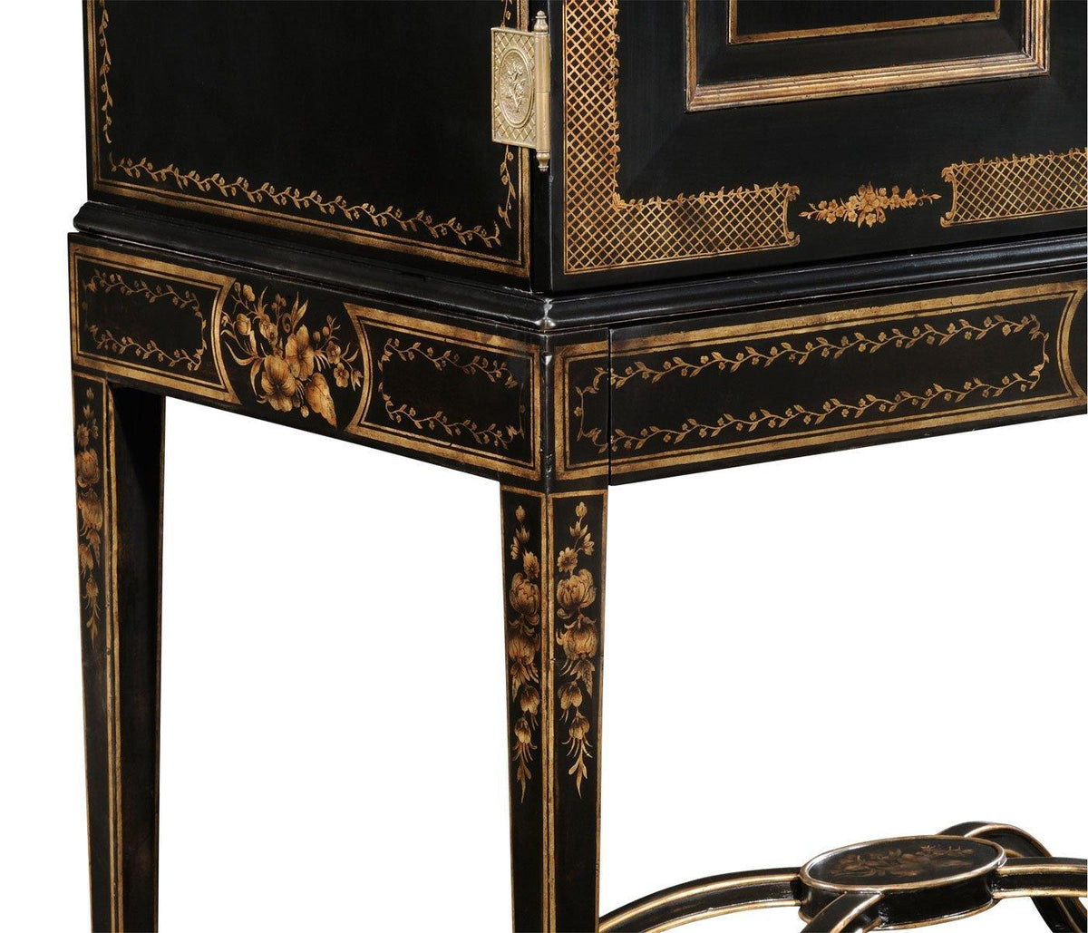 Jonathan Charles Formal Black & Gold Drinks Cabinet.