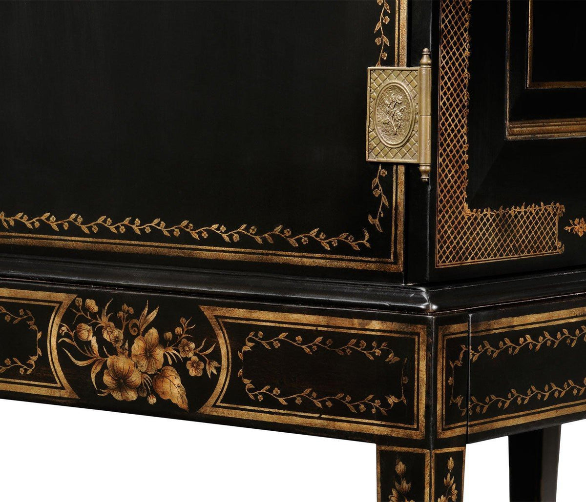 Jonathan Charles Formal Black & Gold Drinks Cabinet.