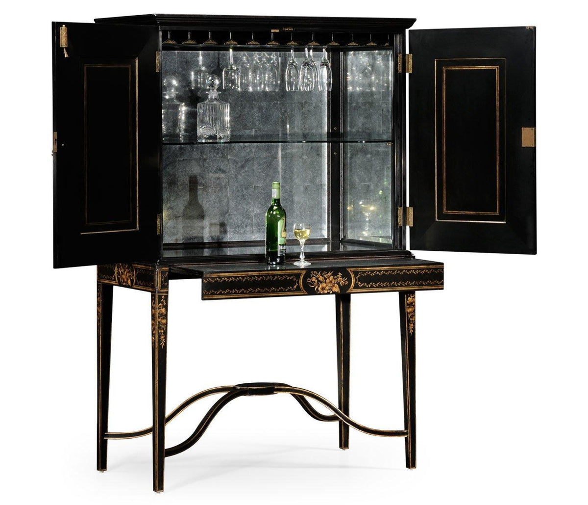 Jonathan Charles Formal Black & Gold Drinks Cabinet.