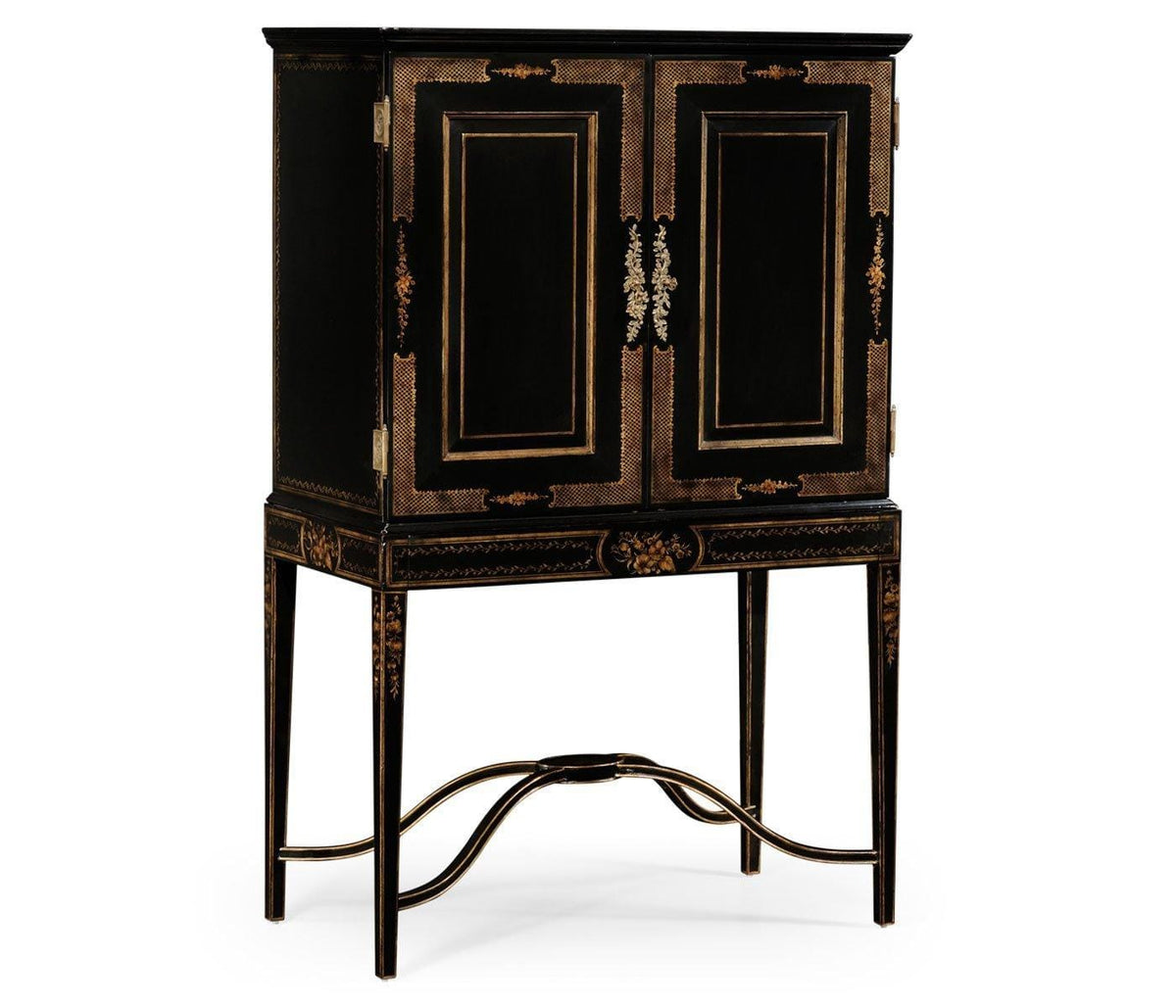 Jonathan Charles Formal Black & Gold Drinks Cabinet.