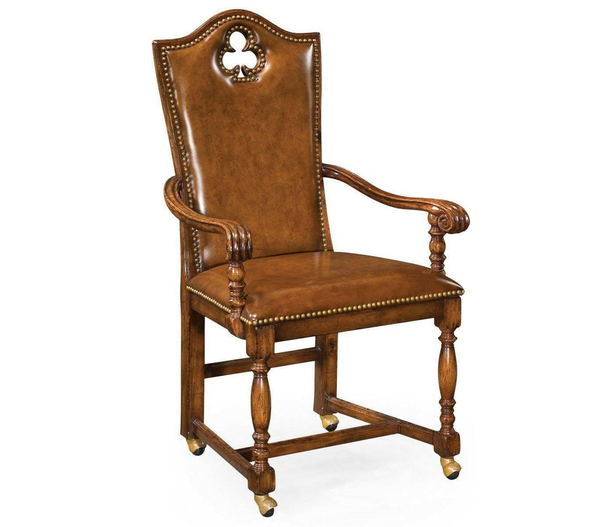 Jonathan Charles High Back Armchair Playing Card Club - Leather.