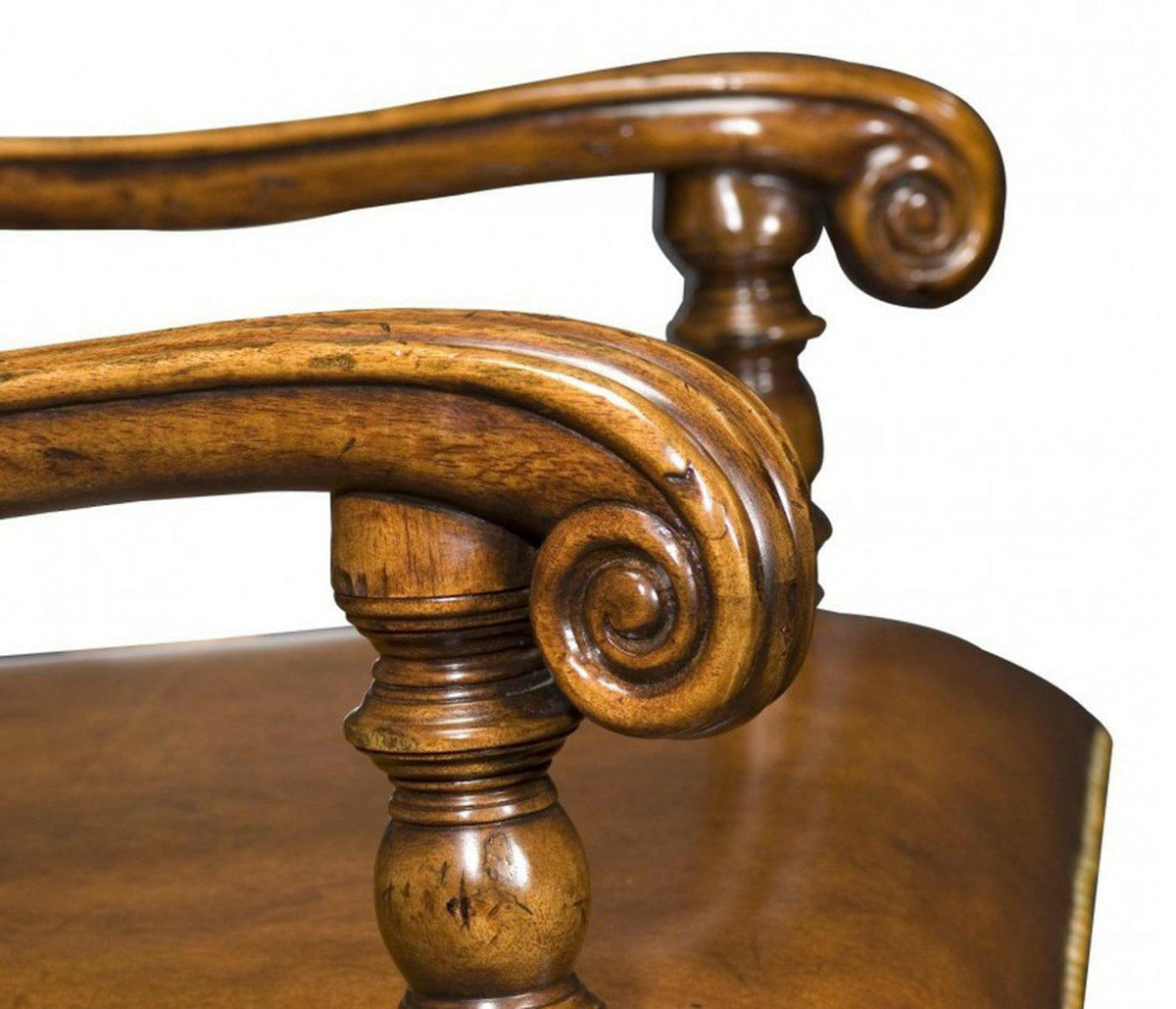 Jonathan Charles High Back Armchair Playing Card Club - Leather.