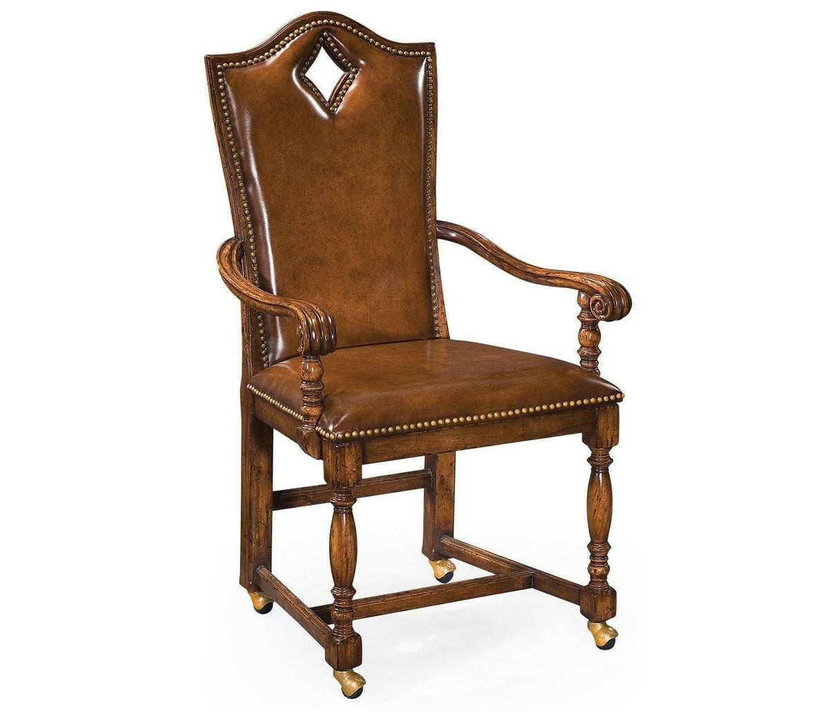 Jonathan Charles High Back Armchair Playing Card Diamond - Leather.