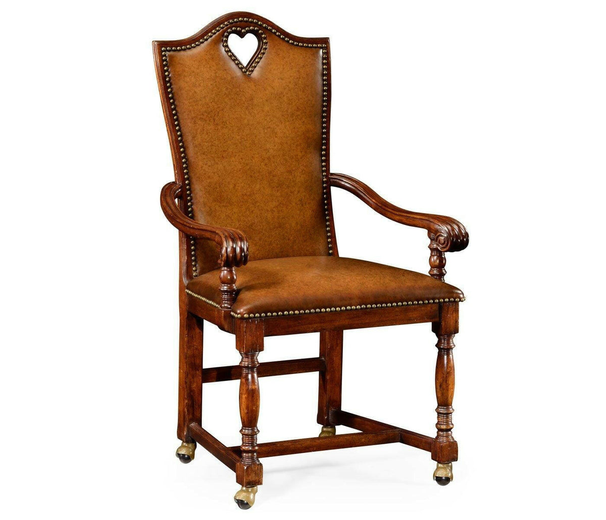 Jonathan Charles High Back Armchair Playing Card Heart - Leather.