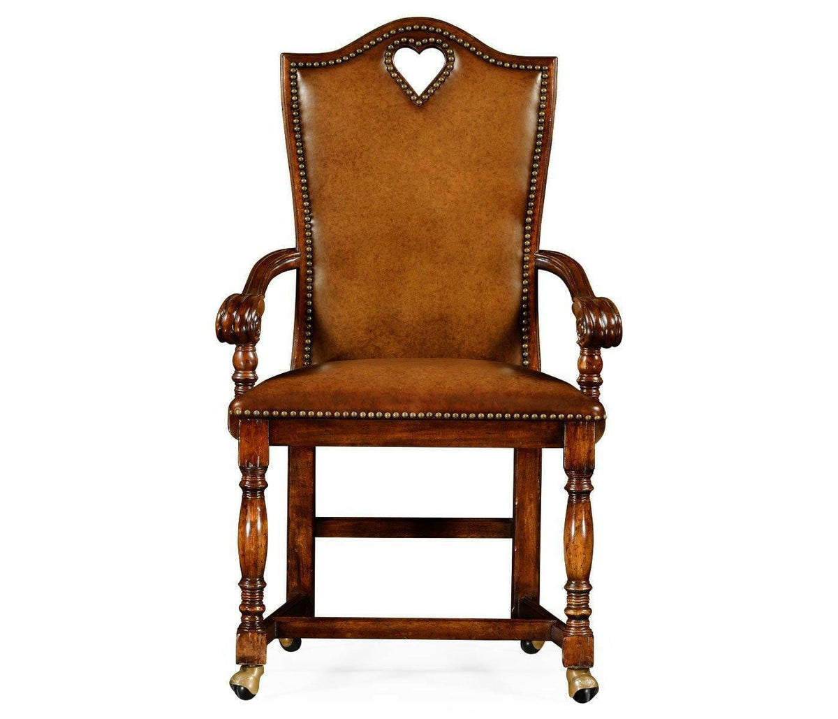 Jonathan Charles High Back Armchair Playing Card Heart - Leather.