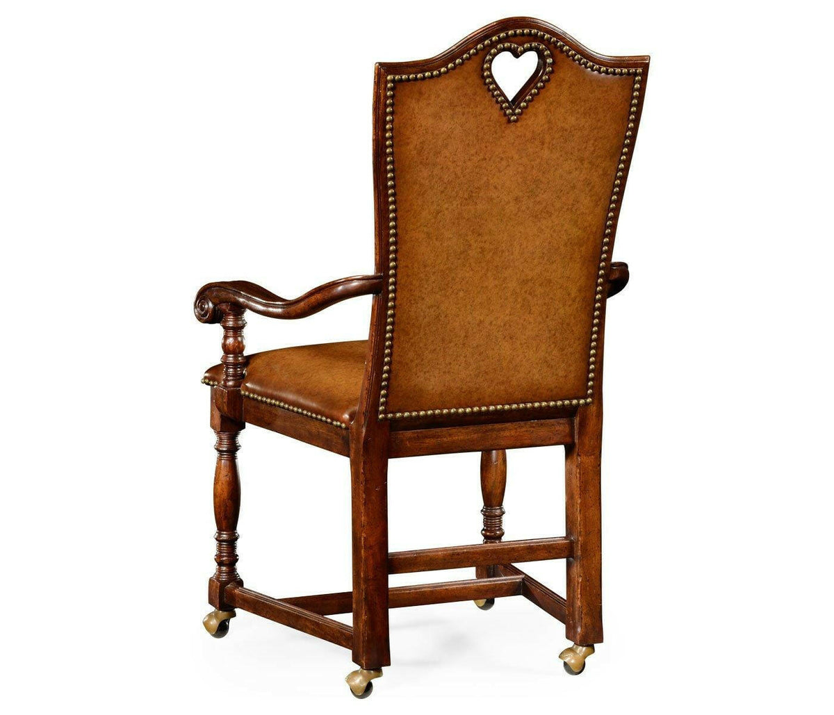 Jonathan Charles High Back Armchair Playing Card Heart - Leather.