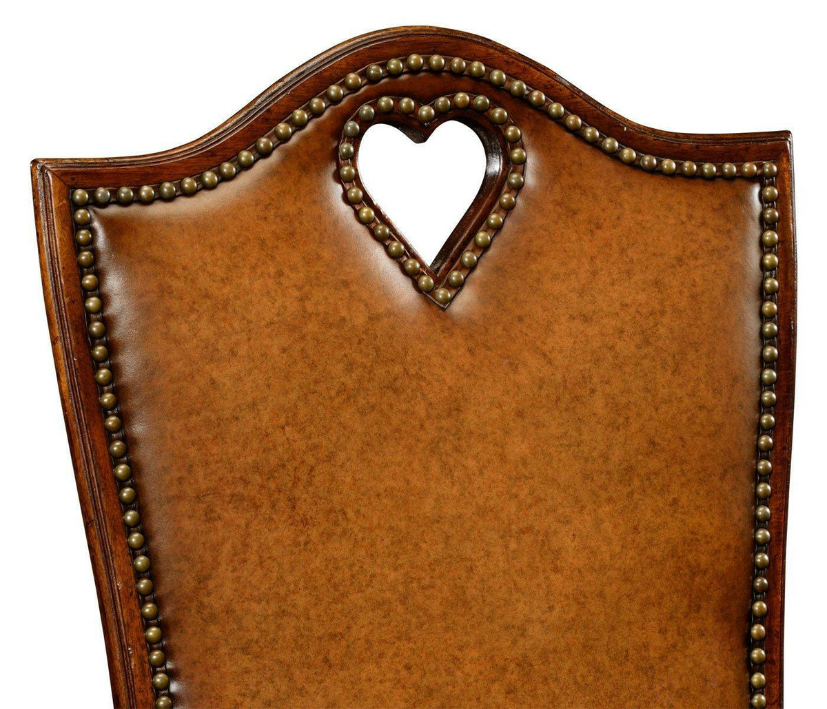 Jonathan Charles High Back Armchair Playing Card Heart - Leather.