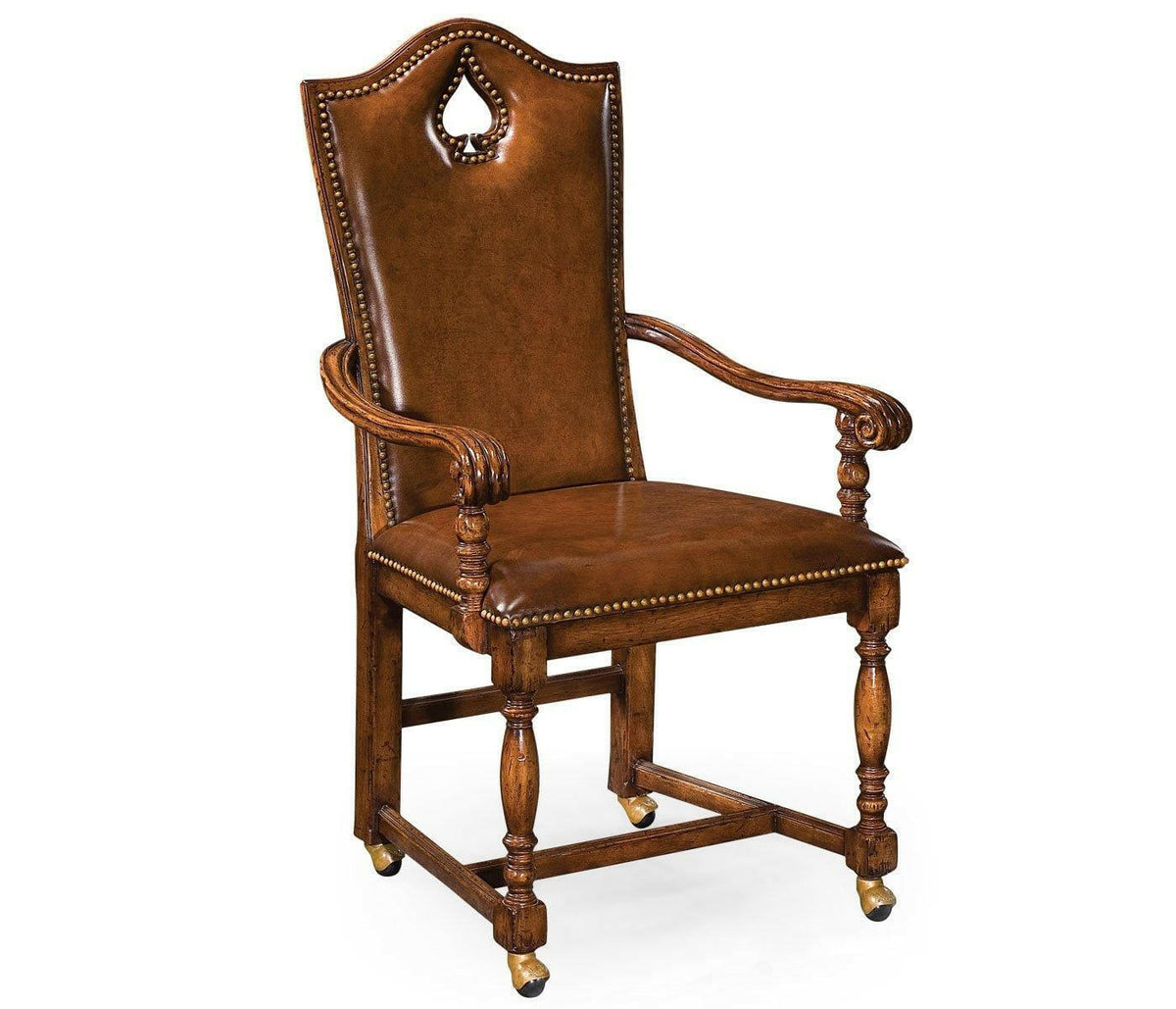 Jonathan Charles High Back Armchair Playing Card Spade - Leather.