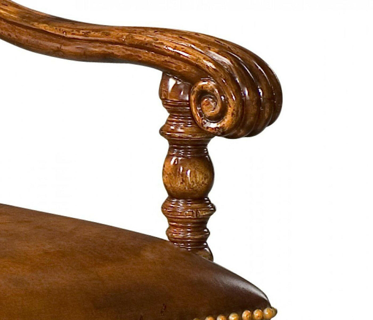 Jonathan Charles High Back Armchair Playing Card Spade - Leather.