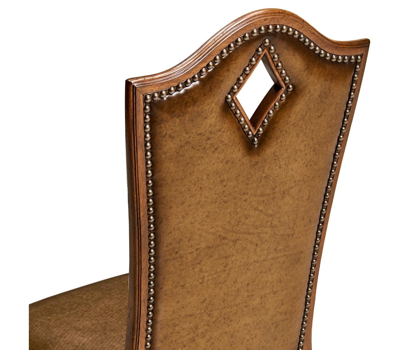 Jonathan Charles Dining Jonathan Charles High Back Chair Playing Card Diamond - Leather House of Isabella UK