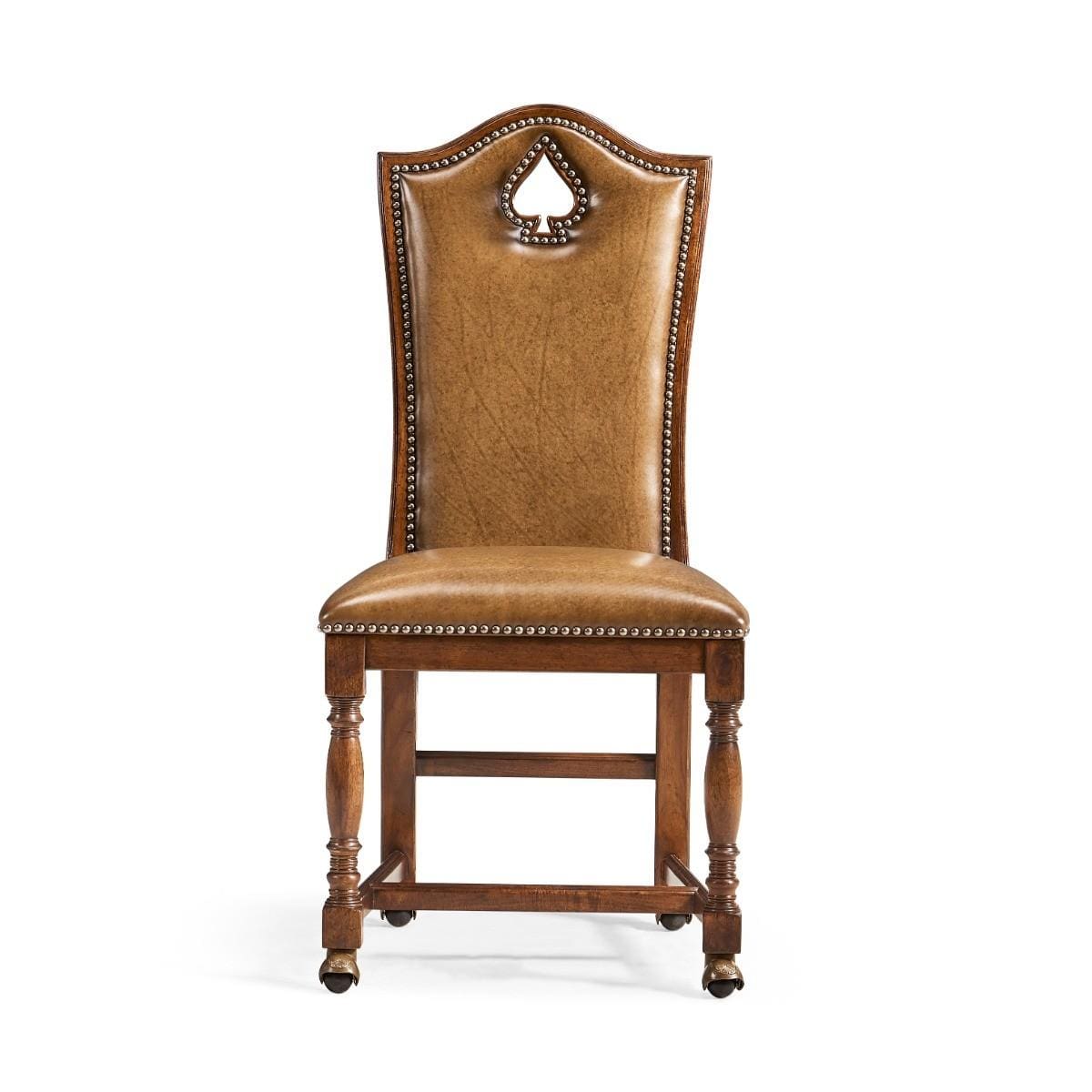 Jonathan Charles Dining Jonathan Charles High Back Chair Playing Card Spade - Leather House of Isabella UK