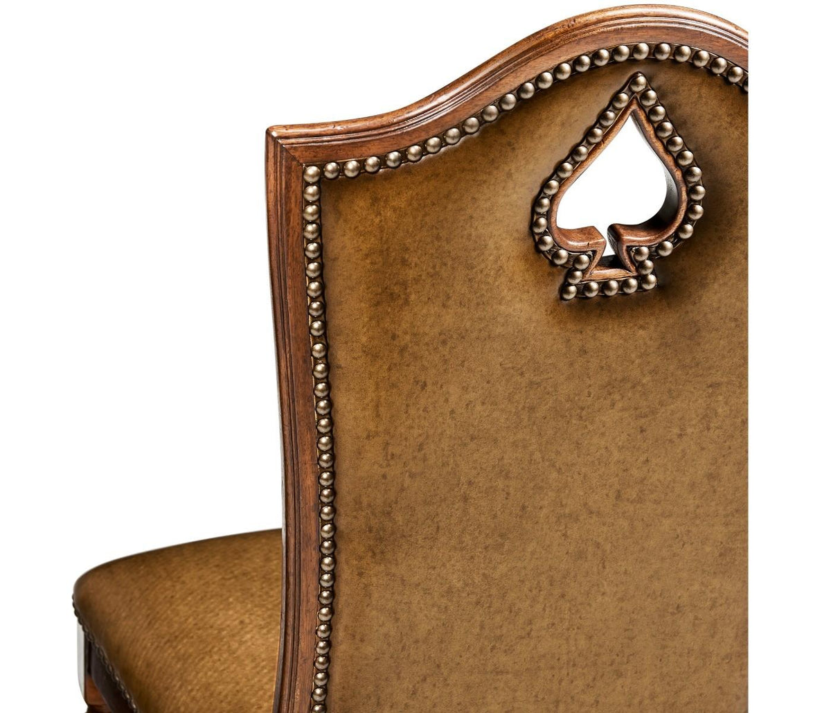 Jonathan Charles High Back Chair Playing Card Spade - Leather.