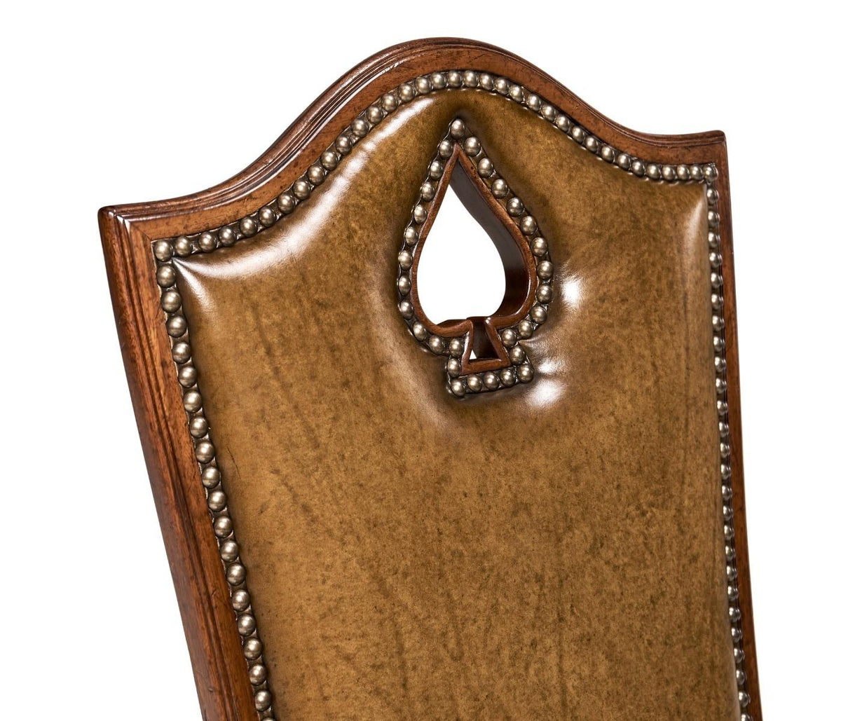 Jonathan Charles High Back Chair Playing Card Spade - Leather.
