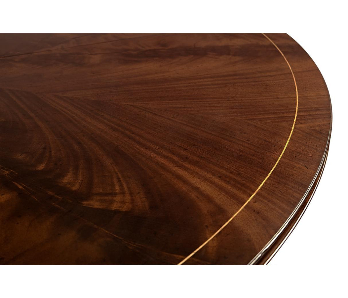 Jonathan Charles Round Dining Table Georgian with Self-storing Leaves.