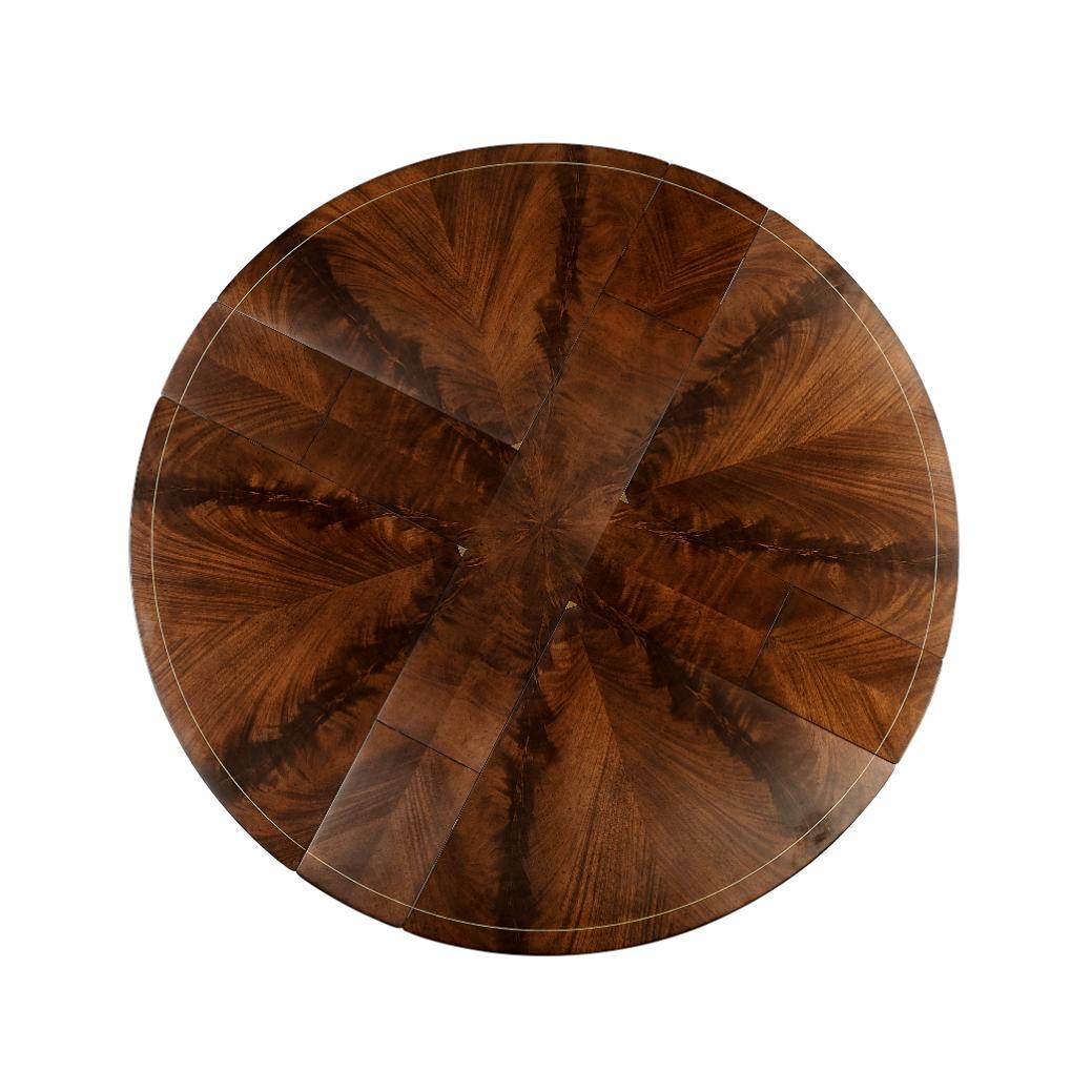 Jonathan Charles Round Dining Table Georgian with Self-storing Leaves.