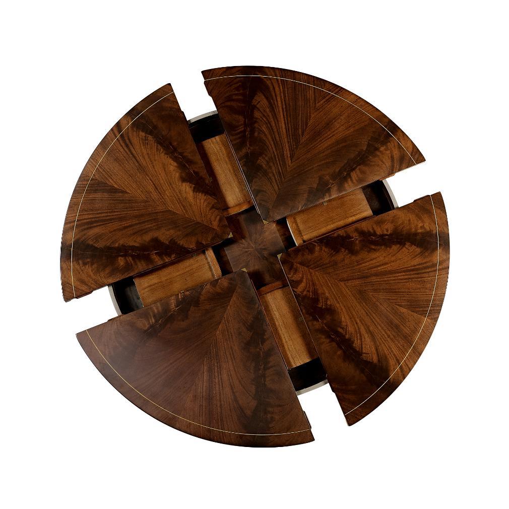 Jonathan Charles Round Dining Table Georgian with Self-storing Leaves.