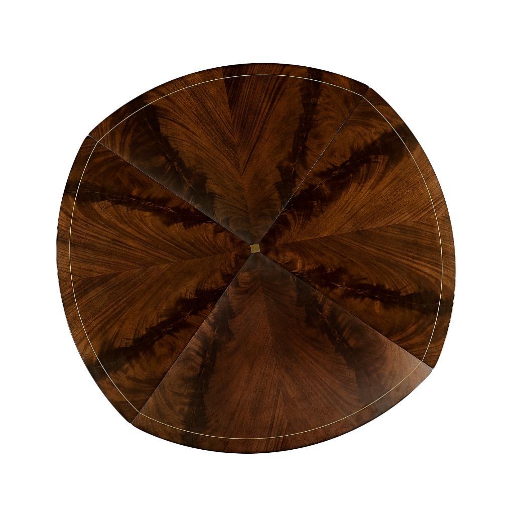 Jonathan Charles Round Dining Table Georgian with Self-storing Leaves.