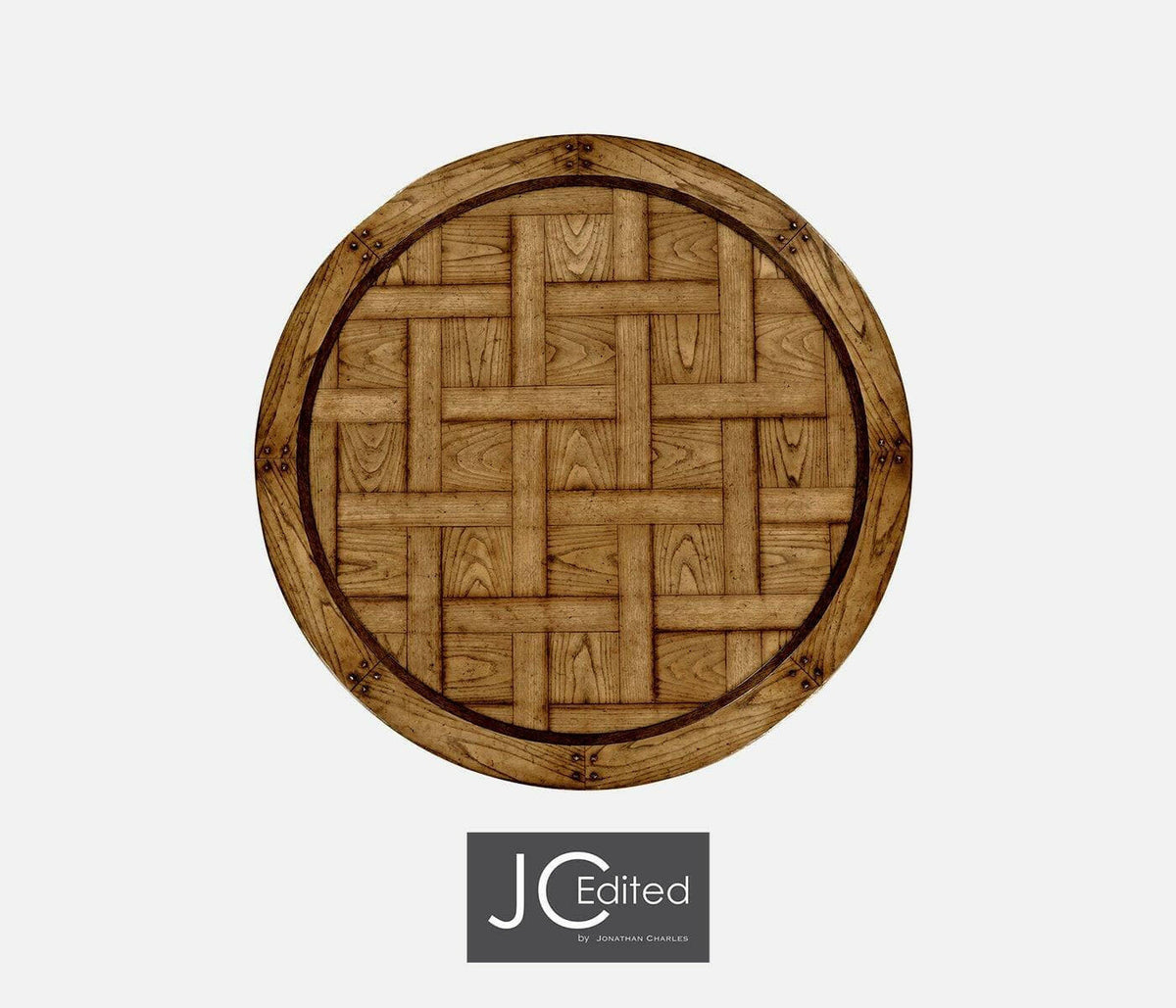 Jonathan Charles Round Dining Table in Brown Chestnut - Medium.