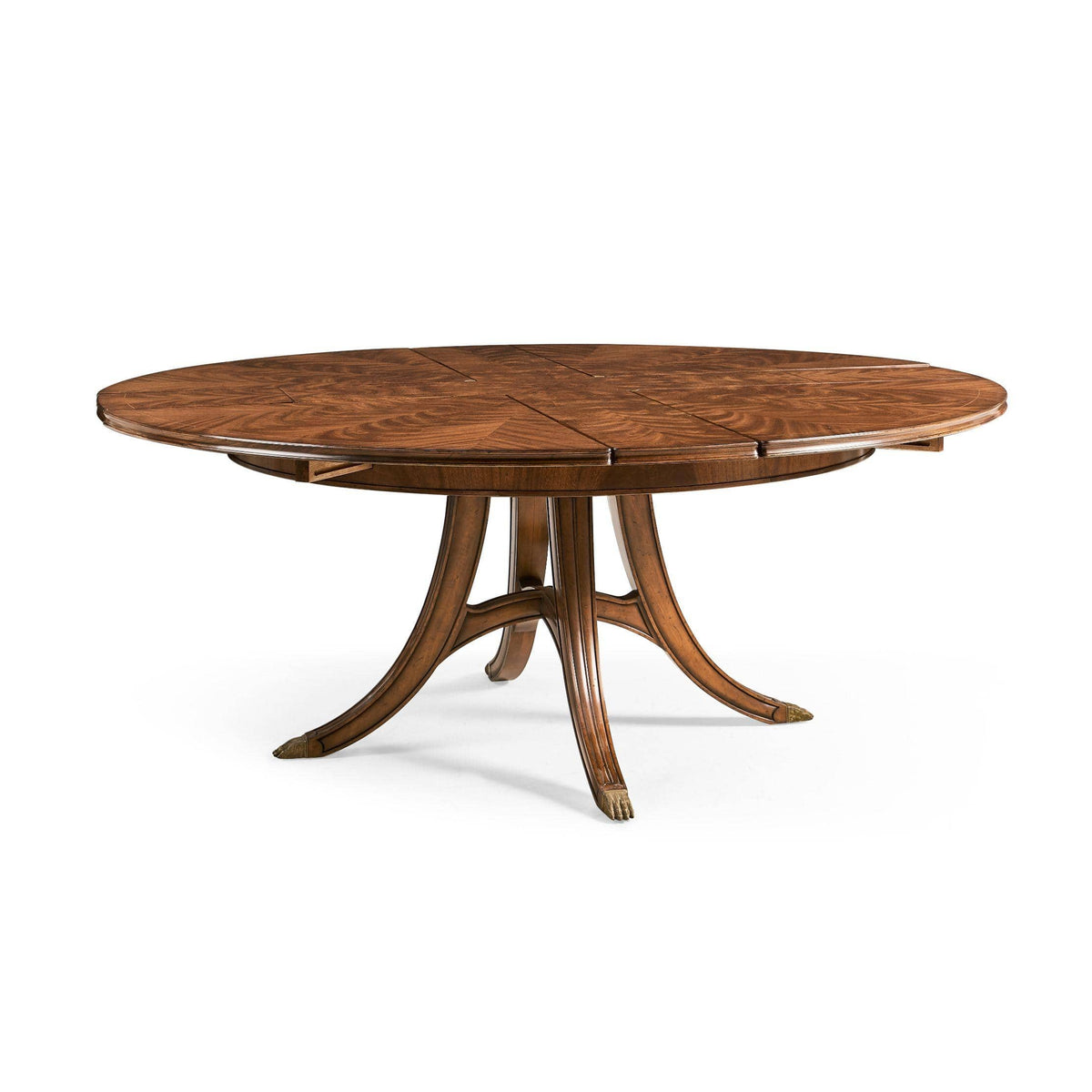 Jonathan Charles Round Dining Table Monarch with Self Storing Leaves.