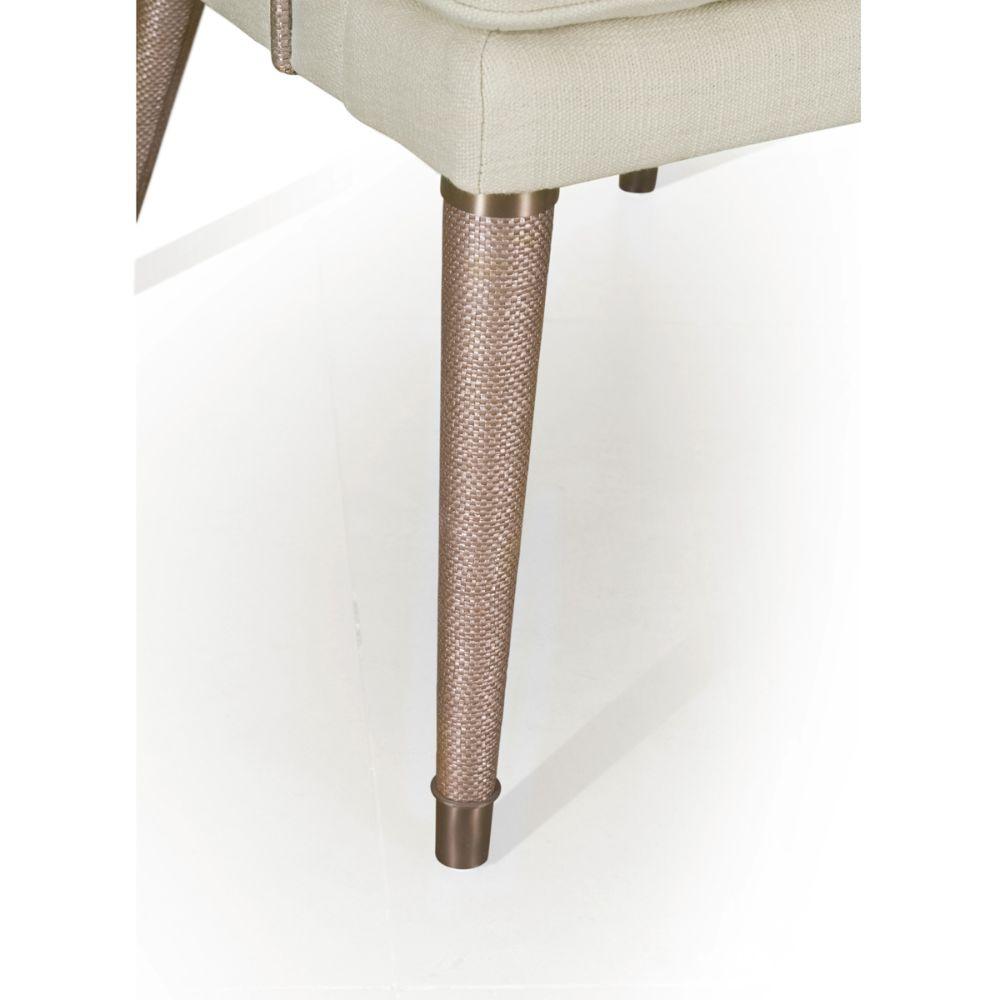 Jonathan Charles Shoal Linen Upholstered Dining Chair with Arms.